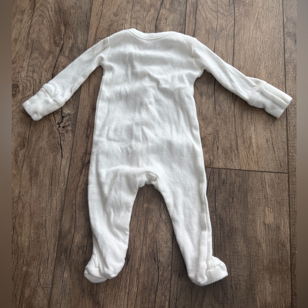 Colored Organics Skylar Pointelle Footed Sleeper - Coconut Newborn Baby - Picture 5 of 5